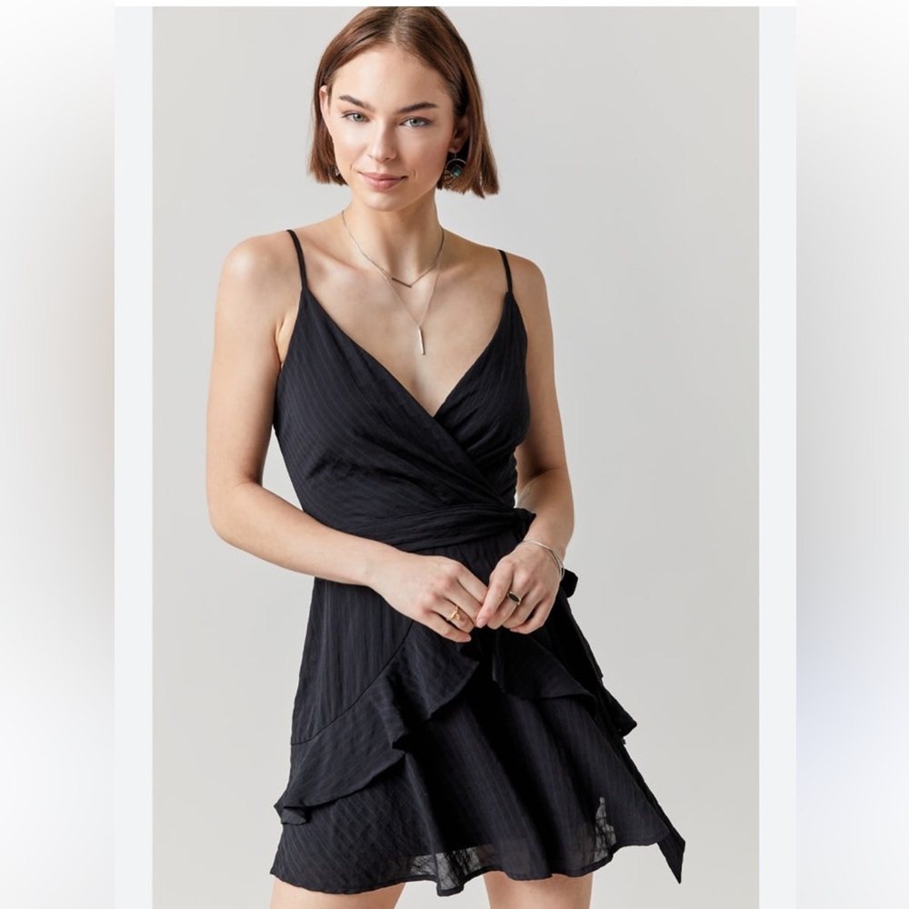 Ceanna Black Textured Mini Dress Size S